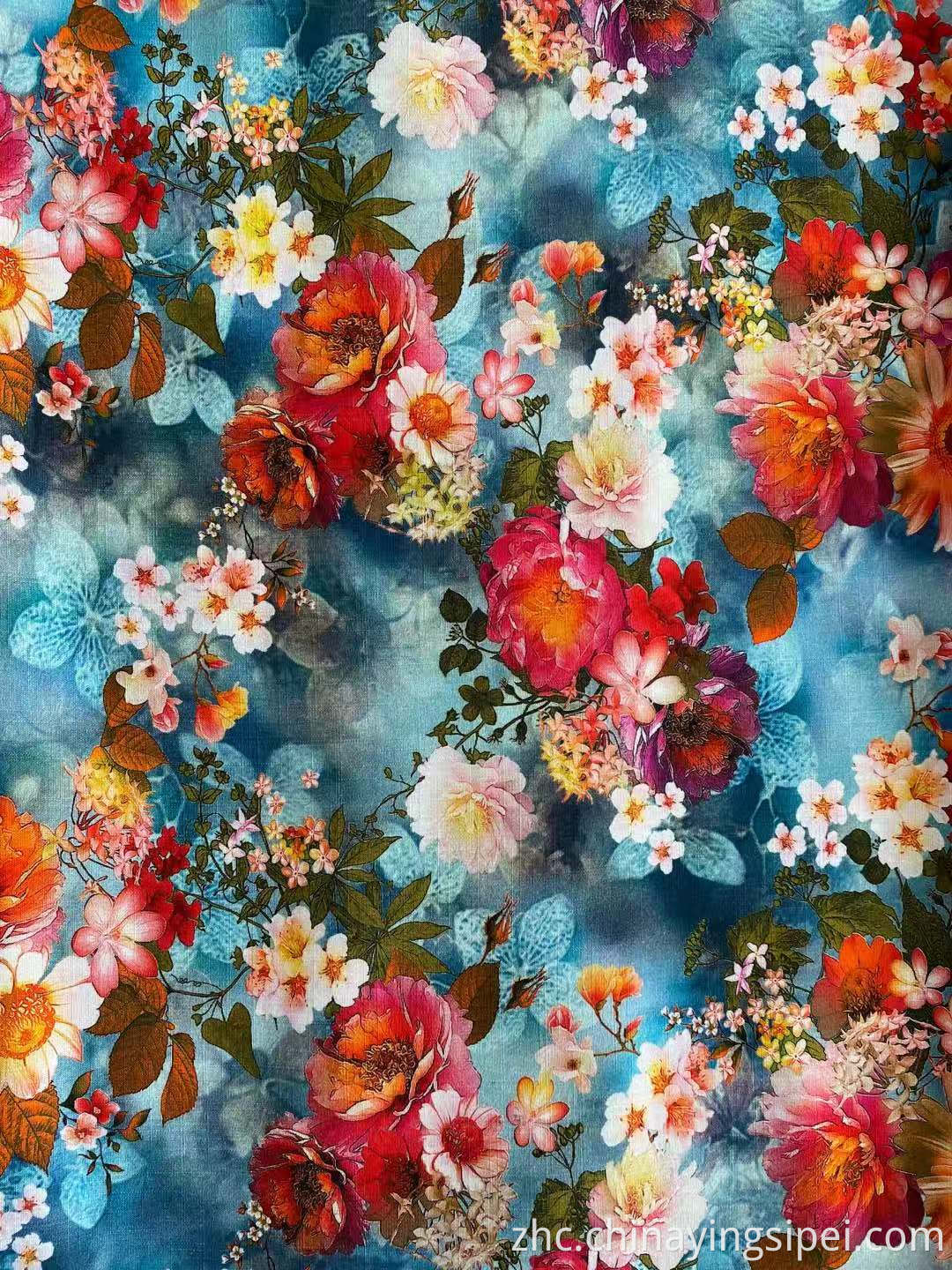 新面料Shaoxing Textile Stock 100%人造丝/粘胶编织面料人造丝poplin Digital Printing For衬衫连衣裙